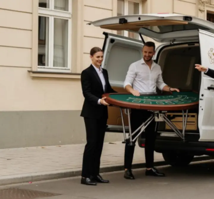 Zespół mobilny w drodze na event w różnych lokalizacjach w Polsce
